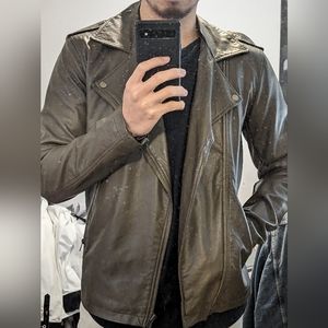 Men's Forever 21 Faux Leather Asymmetrical Motorcycle Jacket (small)